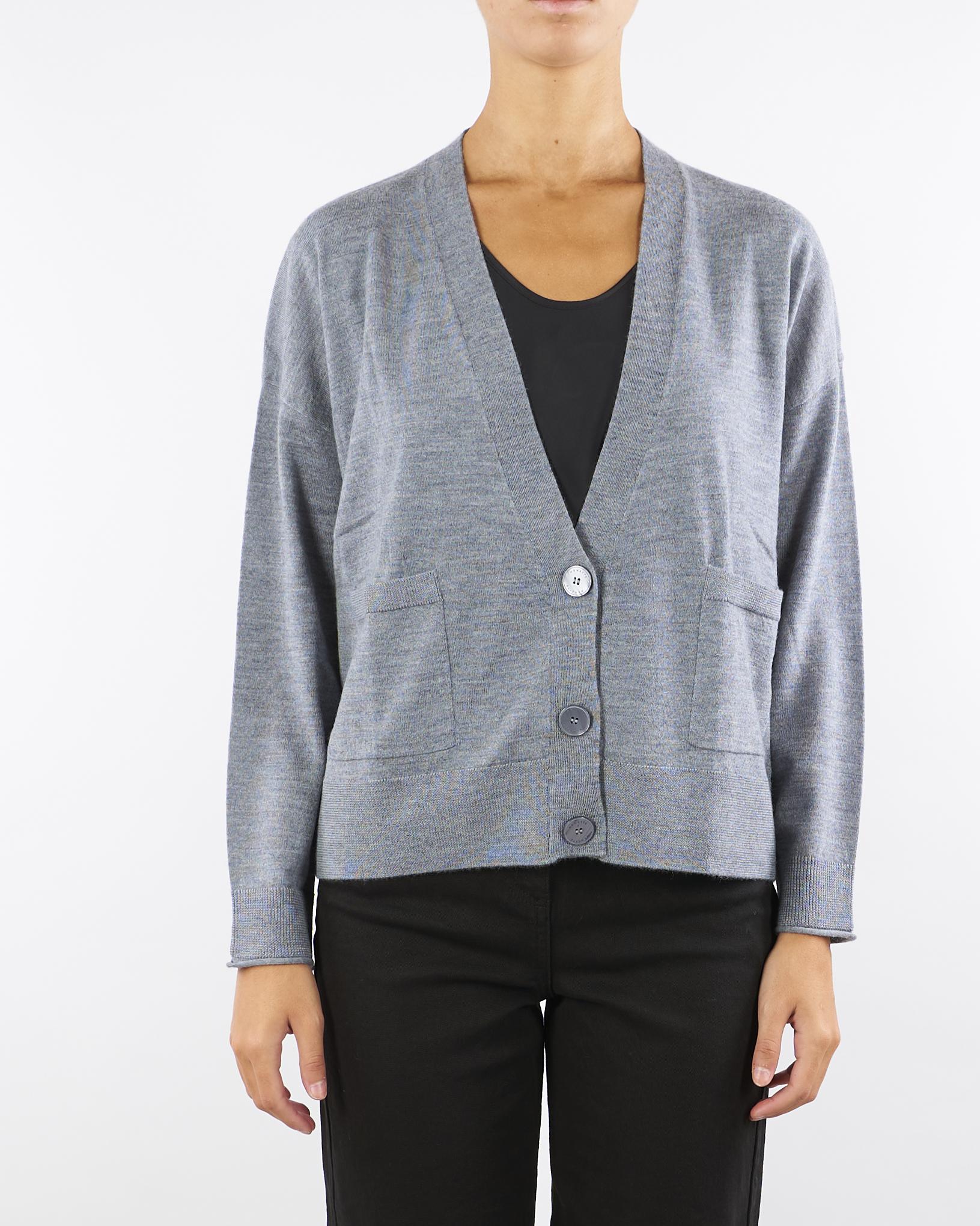 Cardigan Grigio in lana merinos Camelia CAMELIA 742 NENETTE 