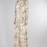 Pantaloni Crema-Nero in georgette stampata PBPVESPA 9 PENNY BLACK 