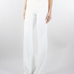 Pantaloni Avorio in doppio crêpe stretch con logo ricamato PA17161E2 360 ELISABETTA FRANCHI 