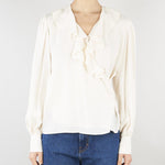 Blusa Panna in crêpe de Chine con volant TP2073 59 TWIN SET 