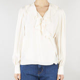 Blusa Panna in crêpe de Chine con volant TP2073 59 TWIN SET 