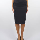 Gonna midi in crêpe stretch con morsetto Elisabetta Franchi