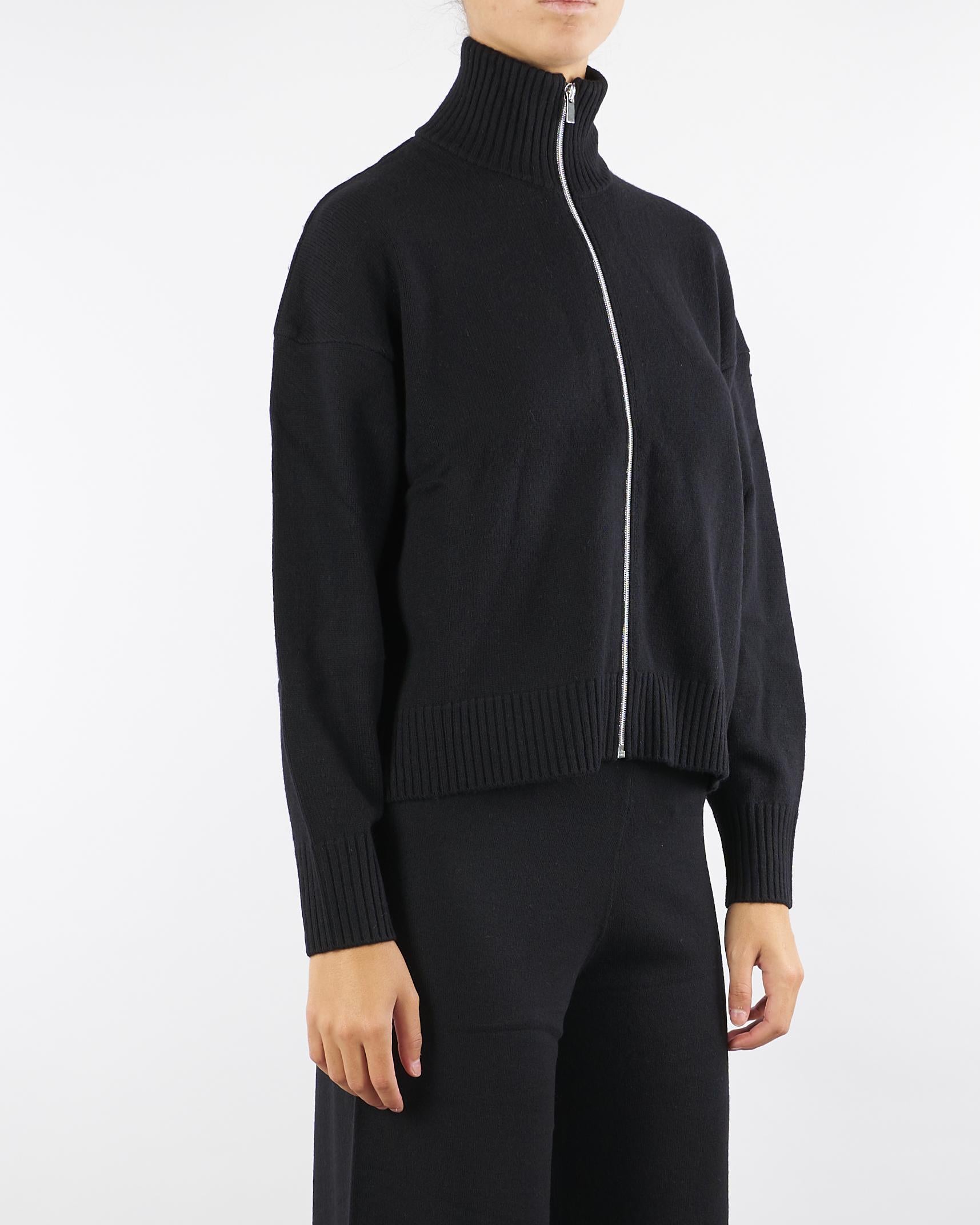 Cardigan zip Nero in blend di lana ANTARES 13 PENNY BLACK 
