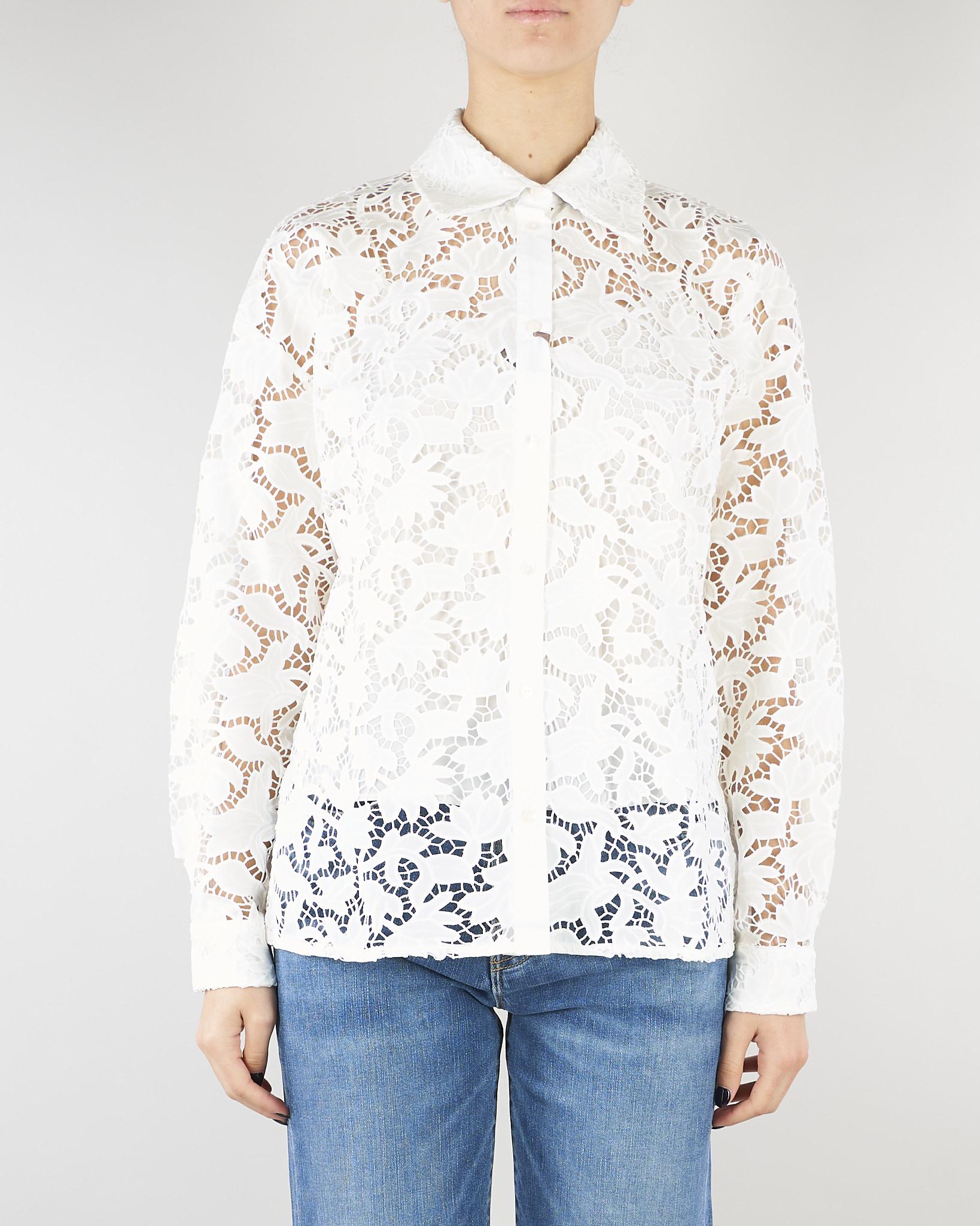 Camicia Bianco in cotone sangallo PBPACACIA 1 PENNY BLACK 