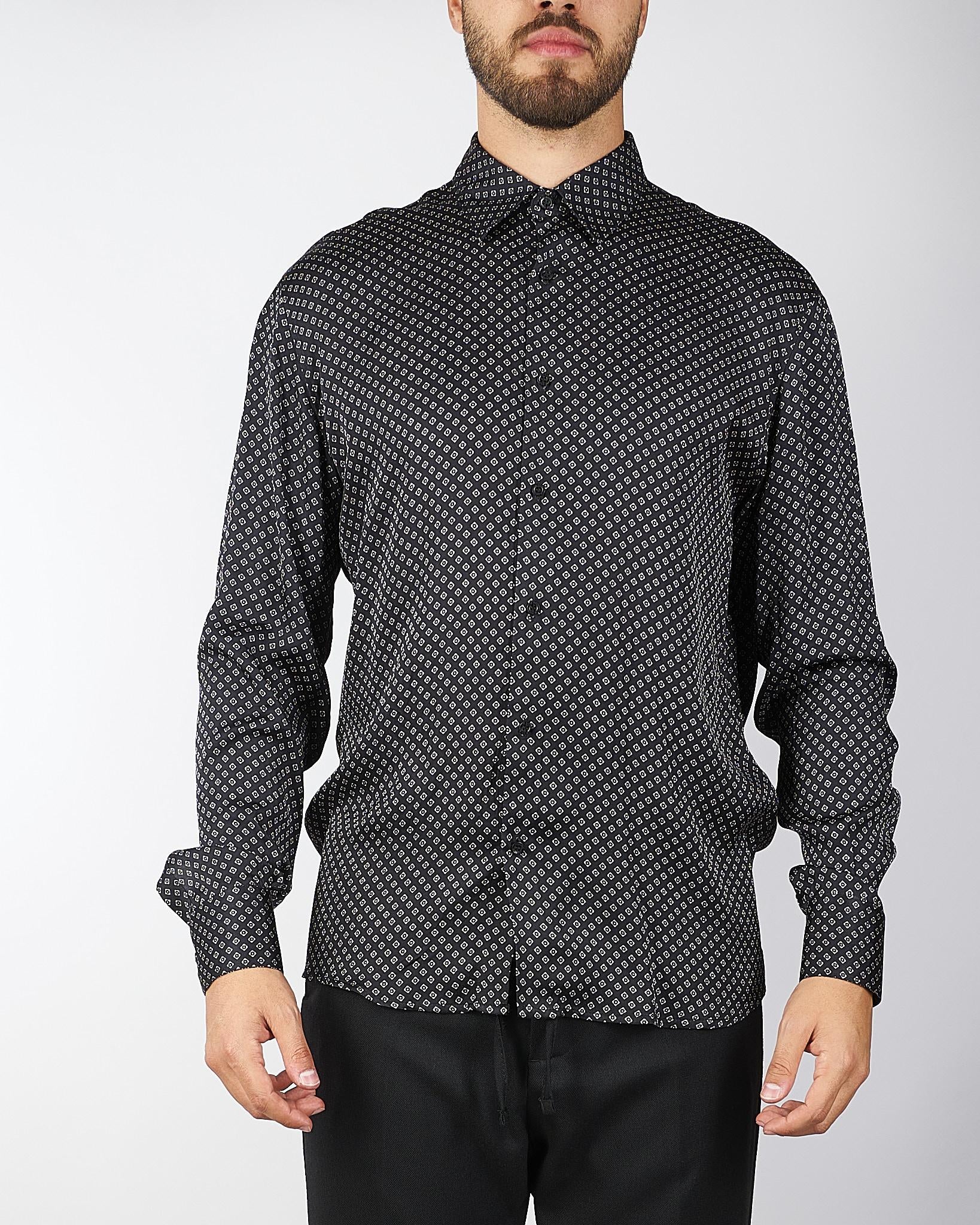Camicia Nero in viscosa a fantasia CA3430 28 I'M BRIAN 