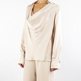 Blusa Champagne in raso con scollo morbido A3429420 91 CLIPS 