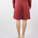 Bermuda Rosso lungo in tela di lino MSTCARAVAN 32 MAX MARA STUDIO 