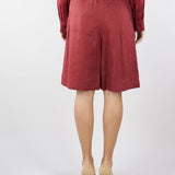 Bermuda Rosso lungo in tela di lino MSTCARAVAN 32 MAX MARA STUDIO 