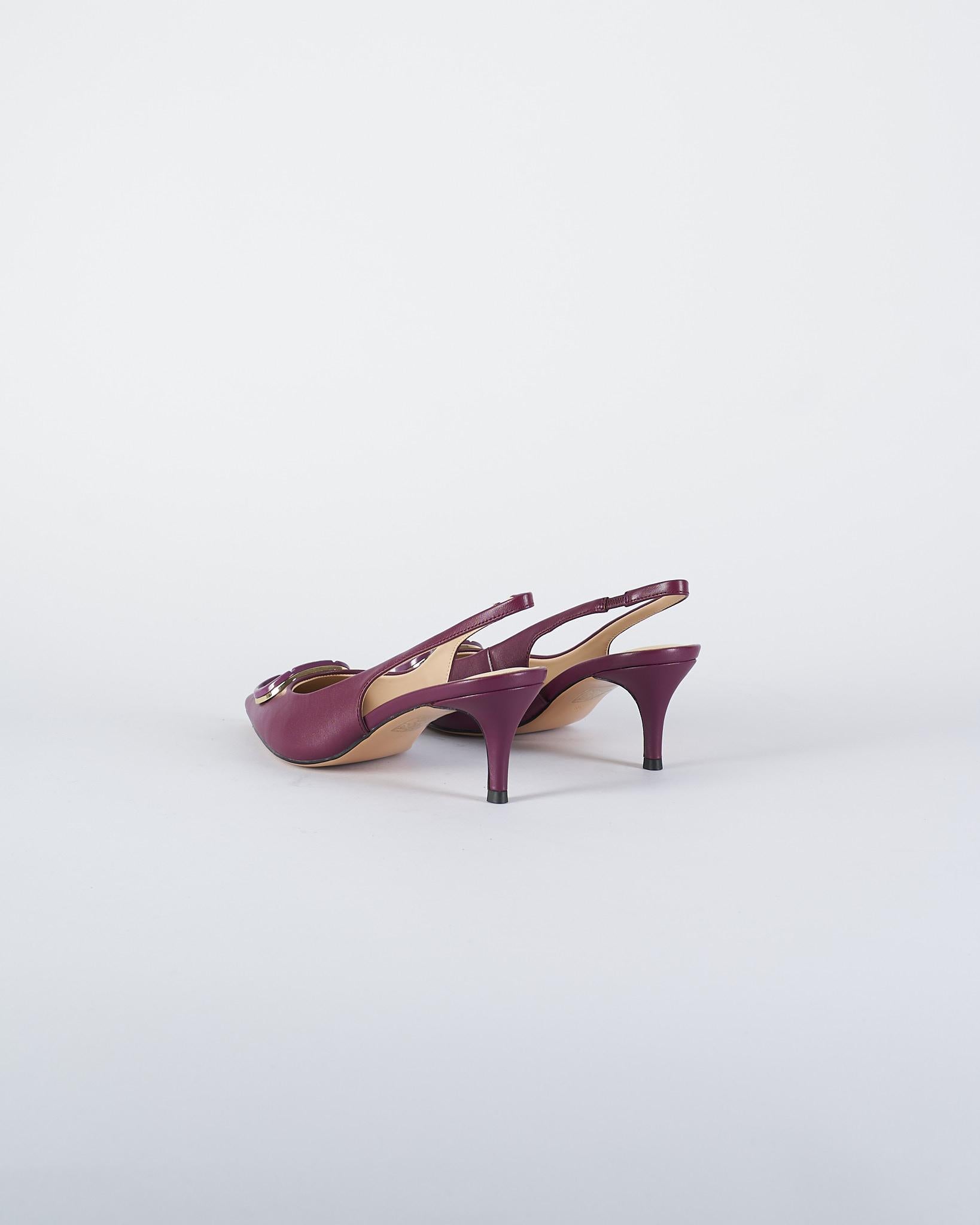 Décolleté Bordeaux sling back con Oval T<BR/> TCP030 5609 TWIN SET 