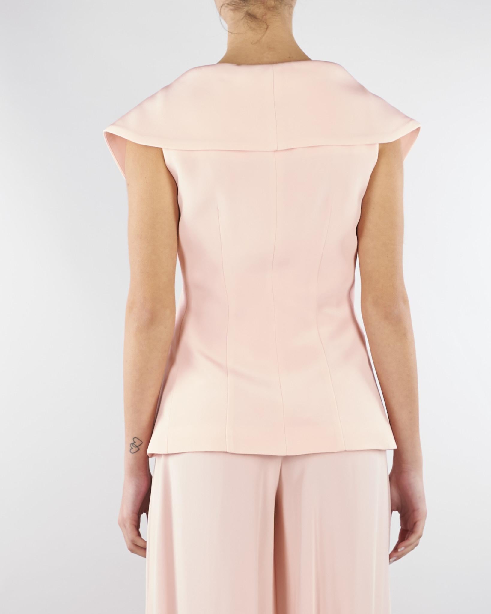Giacca Rosa in cady senza maniche con ampio scollo GI01401TVIS0026 V0697 SIMONA CORSELLINI 