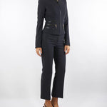 Pantaloni Nero in doppio crêpe PA10856E2 110 ELISABETTA FRANCHI 