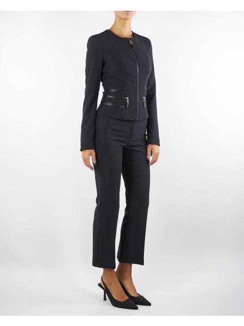 Pantaloni Nero in doppio crêpe PA10856E2 110 ELISABETTA FRANCHI 