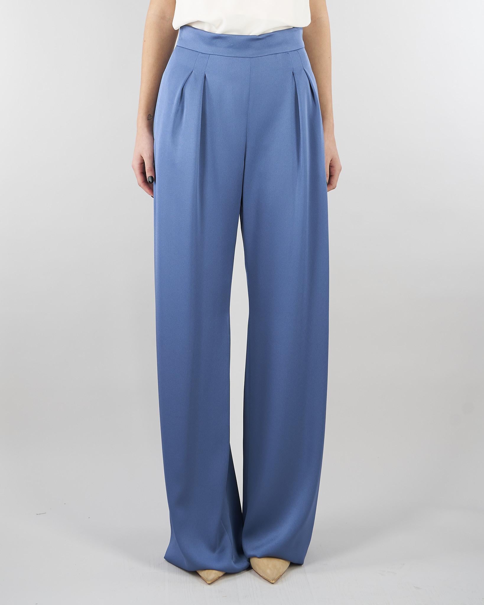 Pantalone Avio in satin leggero MSEDIVO 8 MAX MARA STUDIO 