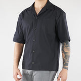 Camicia Nero in cotone con collo bowling XCM7228 99 YES LONDON 