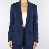 Blazer Blu con chiusura catena in metallo
