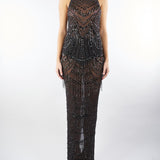 Abito Nero con pietre all over AT135 99 ATELIER LEGORA 