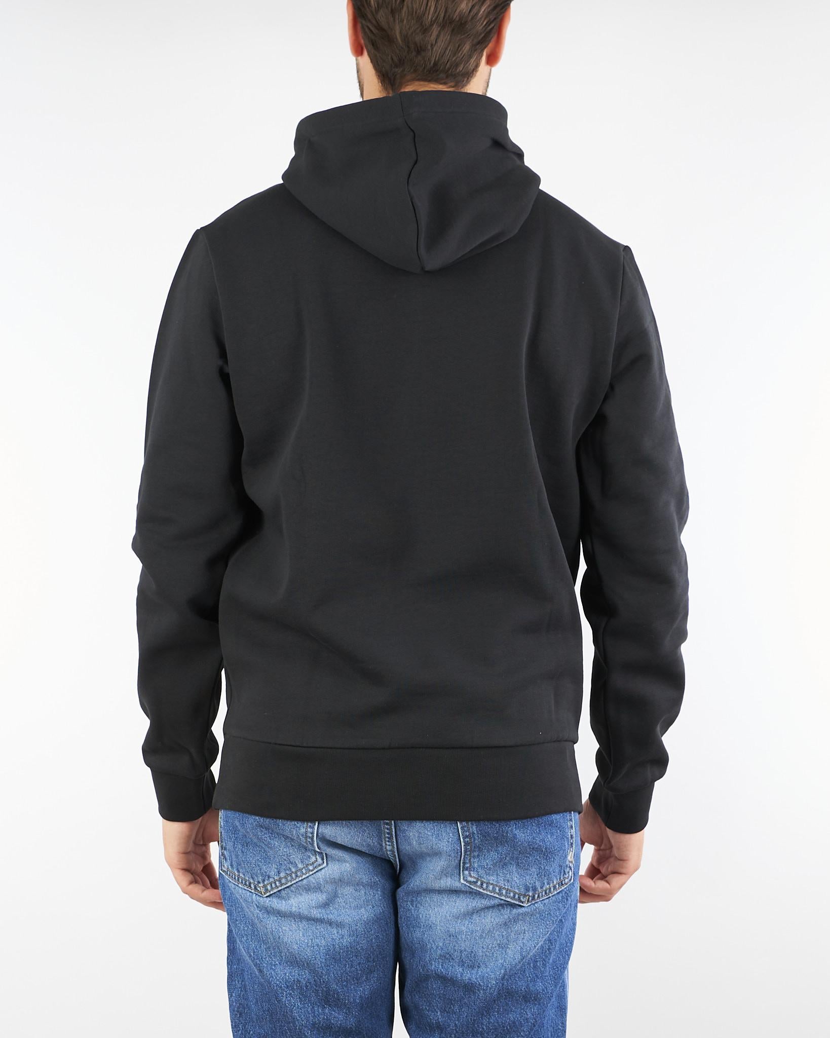 Felpa Nero con cappuccio e ricamo logo in pile SH9623 031 LACOSTE 