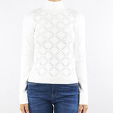 Maglia Bianco Fitted con strass RF5114MS99E 10602 BLUGIRL 