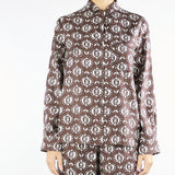 Camicia Marrone in seta stampata ONCIA 1 MAX MARA WEEKEND 