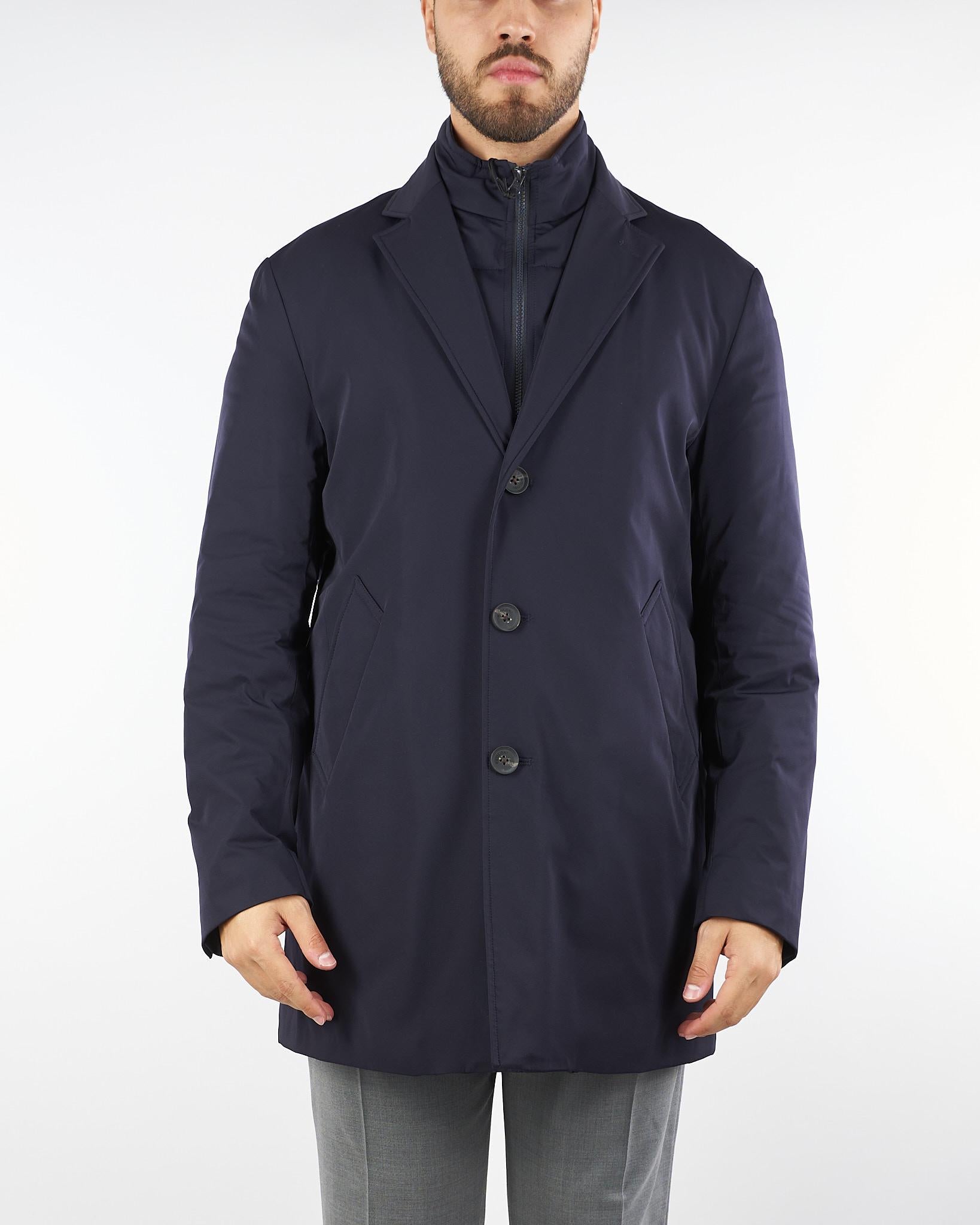 Giaccone Blu in nylon con pettorina staccabile 3911C251C251611 89 PAOLONI 