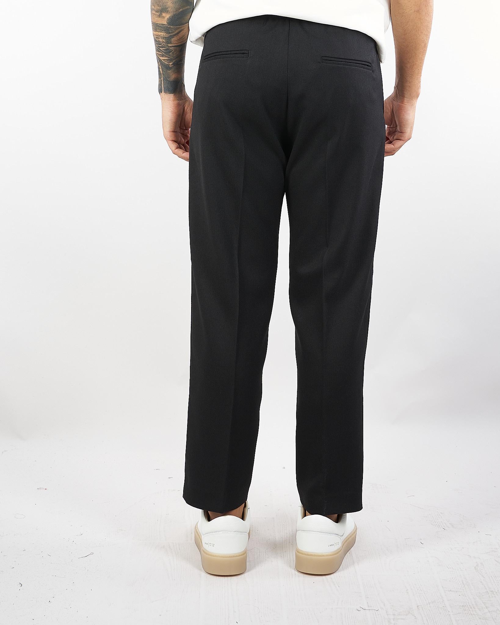 Pantalone Nero wide leg con elastico in vita PA3506 9 I'M BRIAN 