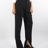 Pantaloni Nero in crêpe leggero PA11757E2 110 ELISABETTA FRANCHI 