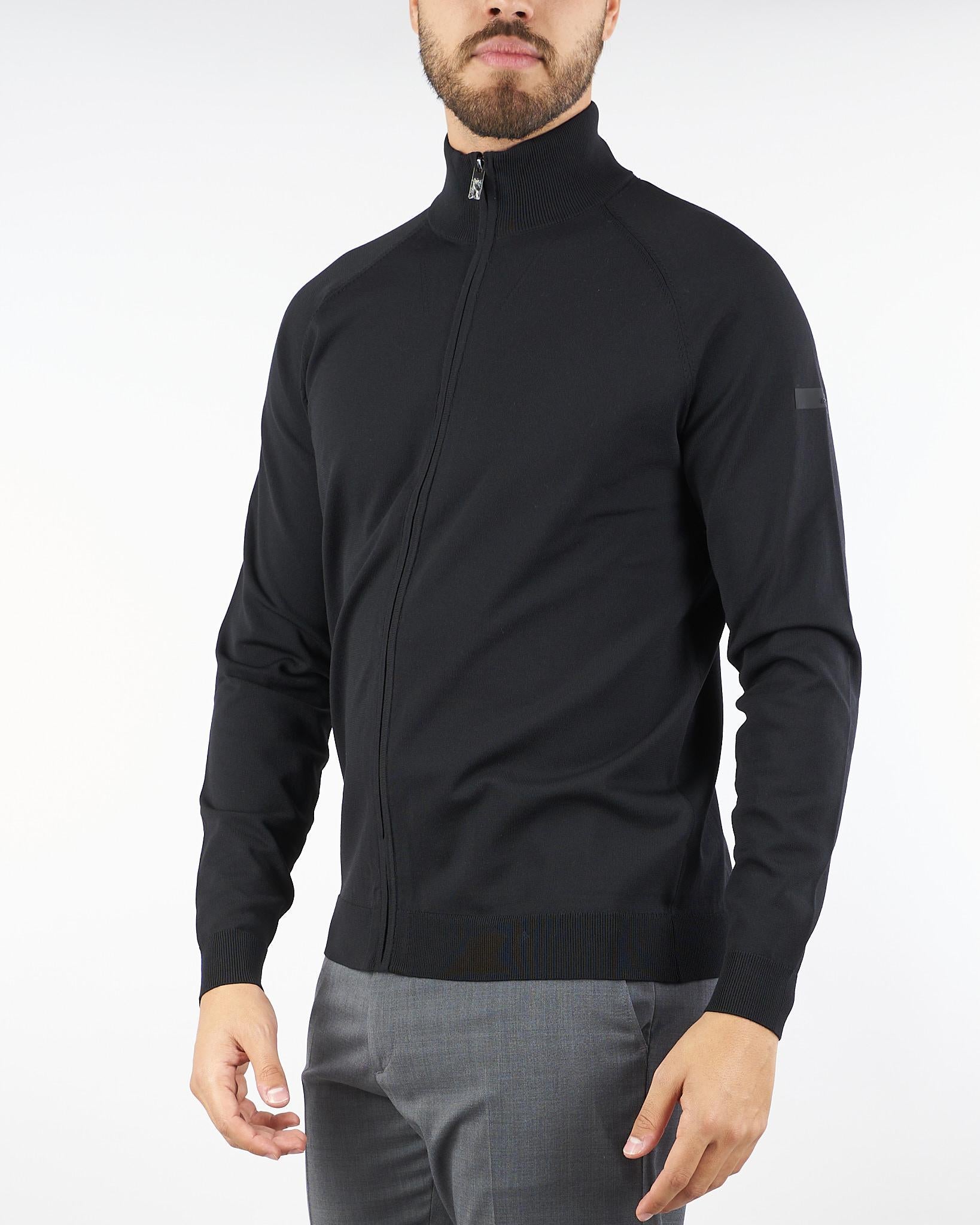 Maglia Nero Amos Cotton Full Zip Knit W25121 10 RRD 
