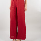 Pantalone Rosso in lino wide leg SP5LE038 4031 ICONA 