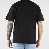 T-shirt Nero in cotone pesante Relaxed fit XM4261 99 YES LONDON 