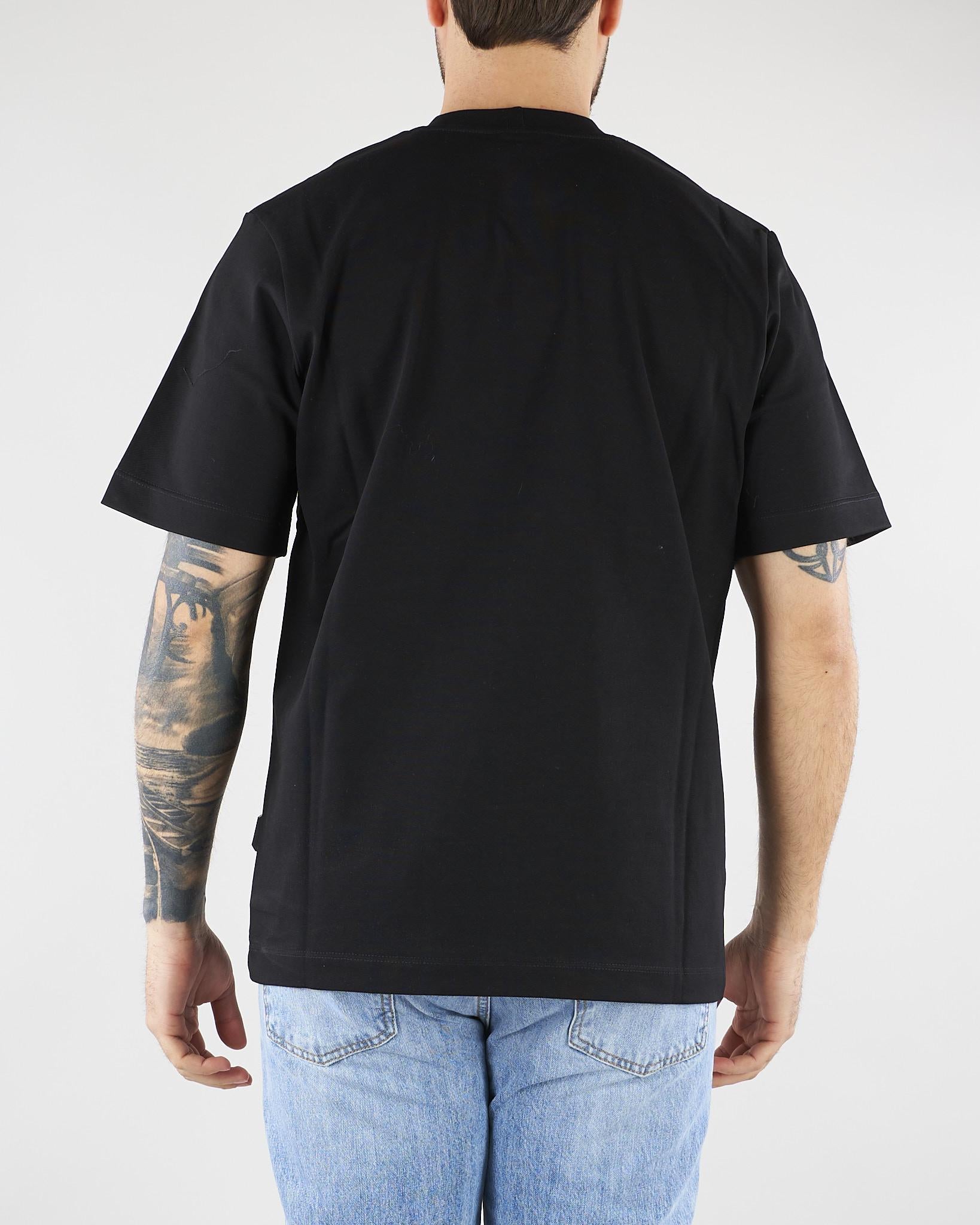 T-shirt Nero in cotone pesante Relaxed fit XM4261 99 YES LONDON 