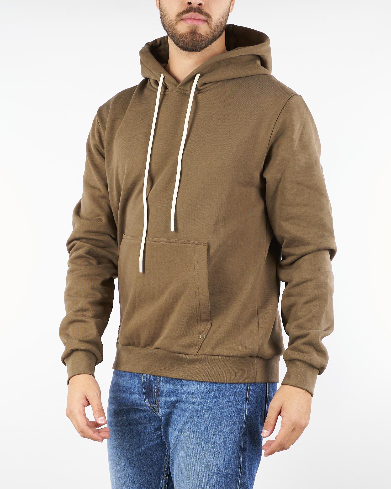 Felpa Tabacco con logo sul cappuccio XMF3981 85 YES LONDON 