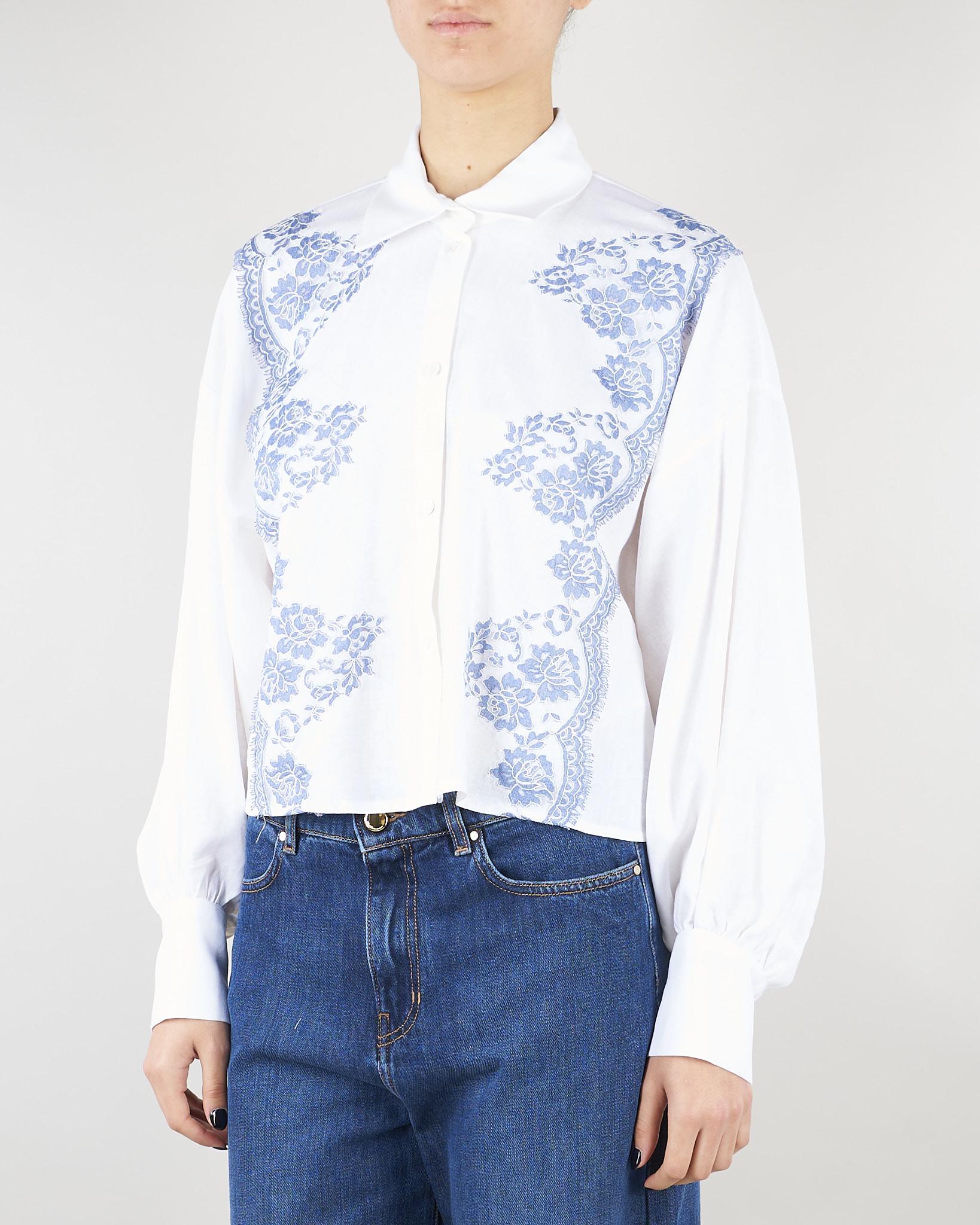 Camicia Bianco in cotone con ricami in pizzo D48EK040ET0 MFA39 ERMANNO BY ERMANNO SCERVINO 