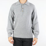 Maglia Polo Grigio in pura lana e cashmere relaxed fit F5PKMAKP256 100 A PAPER KID 