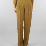 Pantalone Senape ampio in batavia di lino MSTSUMERO 29 MAX MARA STUDIO 