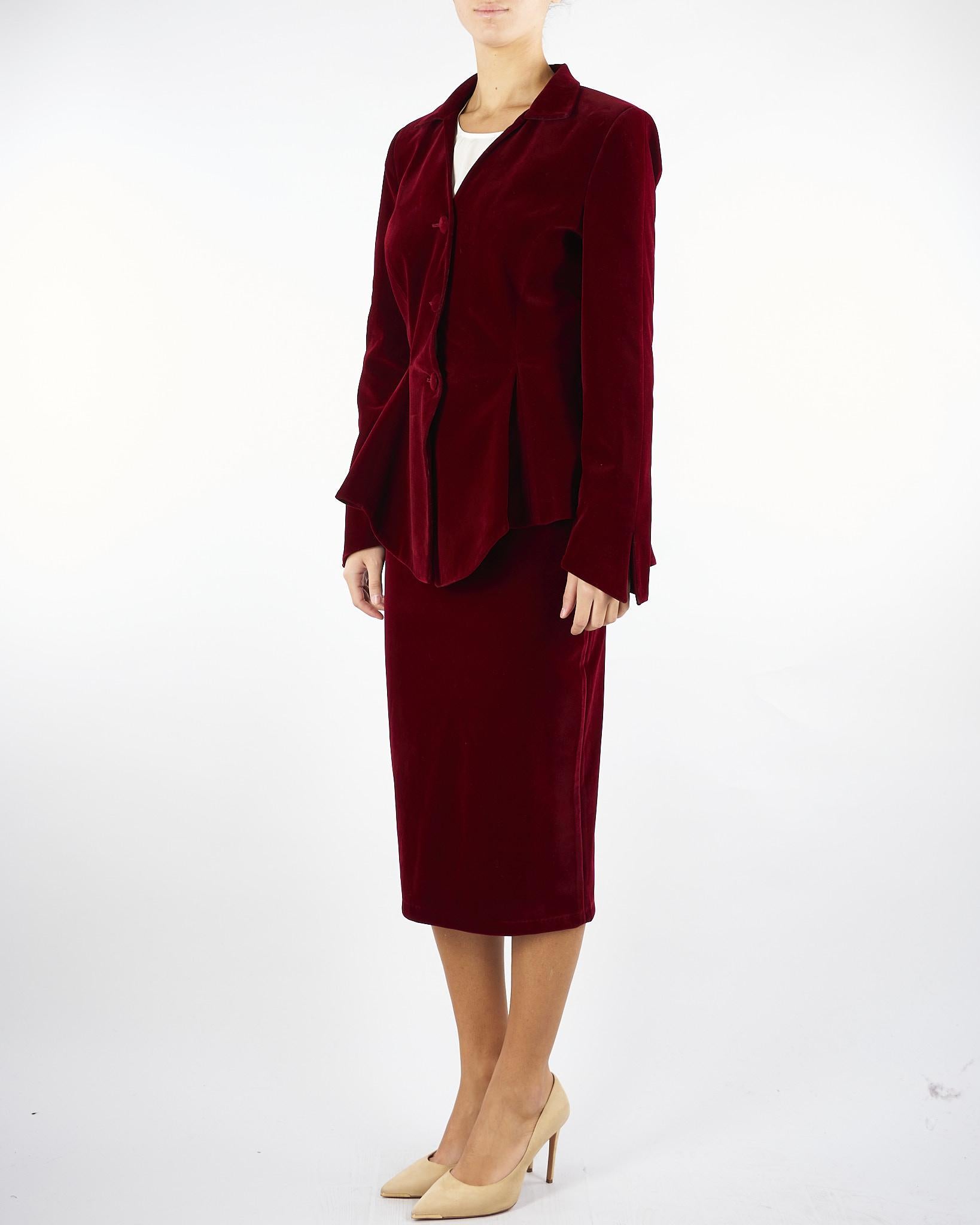 Giacca Bordeaux in velluto ACT15182GI1043 85 ACTUALEE 