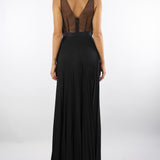 Abito Nero Red Carpet in tulle e jersey con cristalli ABR1957E2 110 ELISABETTA FRANCHI 