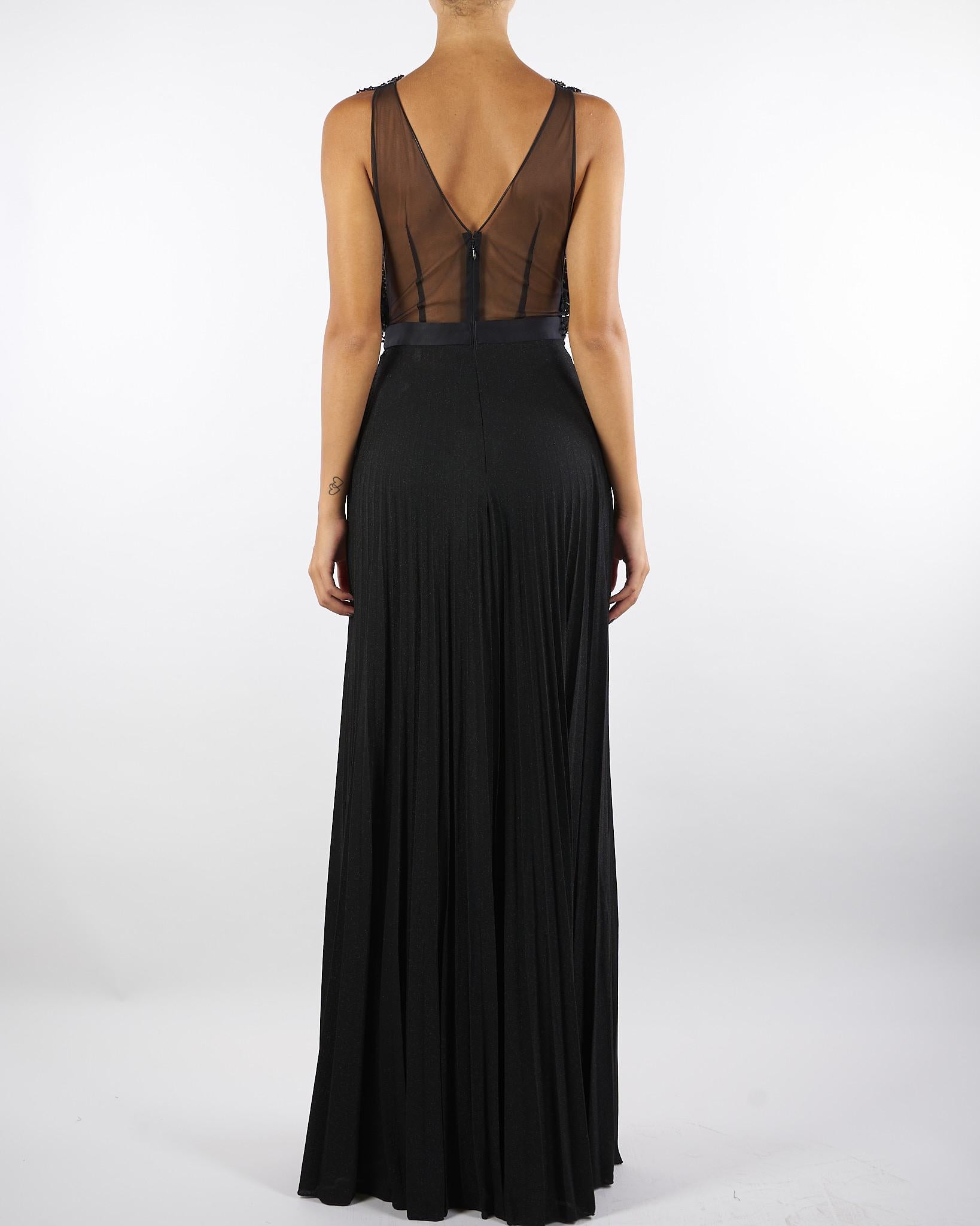 Abito Nero Red Carpet in tulle e jersey con cristalli ABR1957E2 110 ELISABETTA FRANCHI 