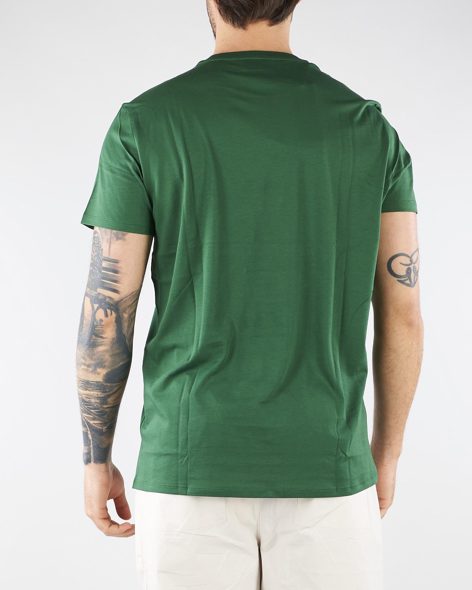 T-shirt Verde in cotone Pima TH6709 132 LACOSTE 