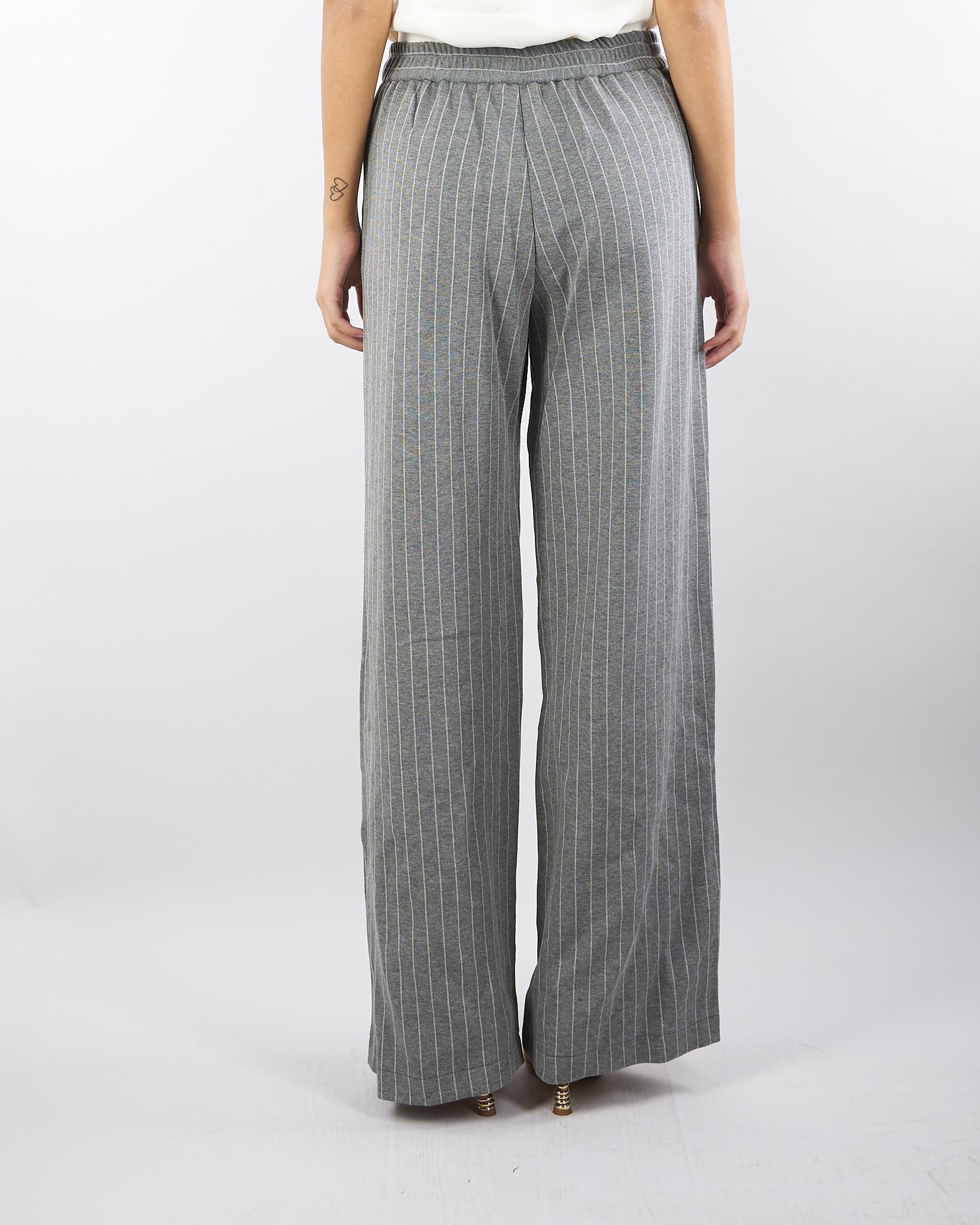 Pantaloni Grigio ampi in jersey gessati RISTORO 1 PENNY BLACK 