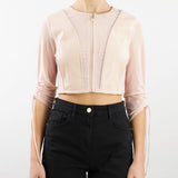 Giacca corta in ecopelle e inserti in tessuto tecnico Nenette