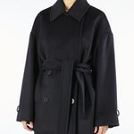 Giaccone Nero doppiopetto in drap di pura lana PAUSA 13 MAX MARA STUDIO 