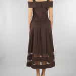 Abito midi Marrone in cotone e pizzo RA6154T544A 90913 BLUGIRL 