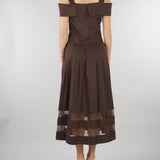 Abito midi Marrone in cotone e pizzo RA6154T544A 90913 BLUGIRL 