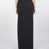 Gonna Nero in crêpe con fiocco in raso