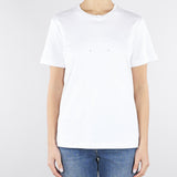 T-shirt Gesso con ricamo logo MA01761E2 270 ELISABETTA FRANCHI 