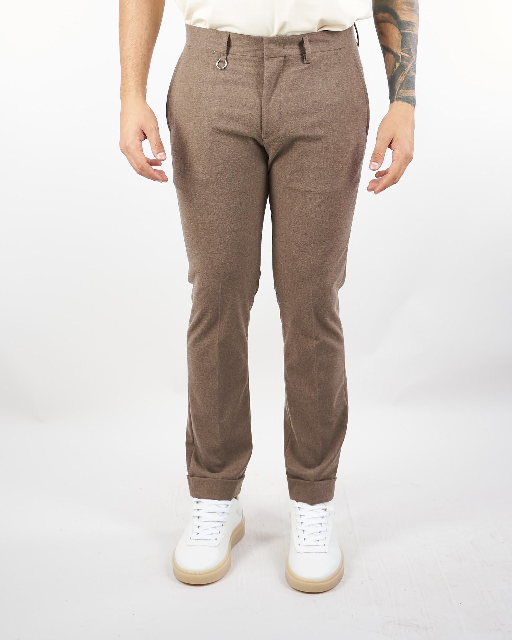 Pantalone Roxy Tortora in flanella di lana GC1PFW25266843 M084 GOLDEN CRAFT 