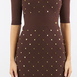 Abito Coffee in maglia con dettagli gioiello AM26S57E2 EA3 ELISABETTA FRANCHI 