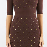 Abito Coffee in maglia con dettagli gioiello AM26S57E2 EA3 ELISABETTA FRANCHI 