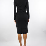 Abito Nero-Milk in viscosa con bande lucide AM03S56E2 EF3 ELISABETTA FRANCHI 