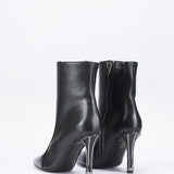 Stivaletto in pelle con tacco silver Wo Milano